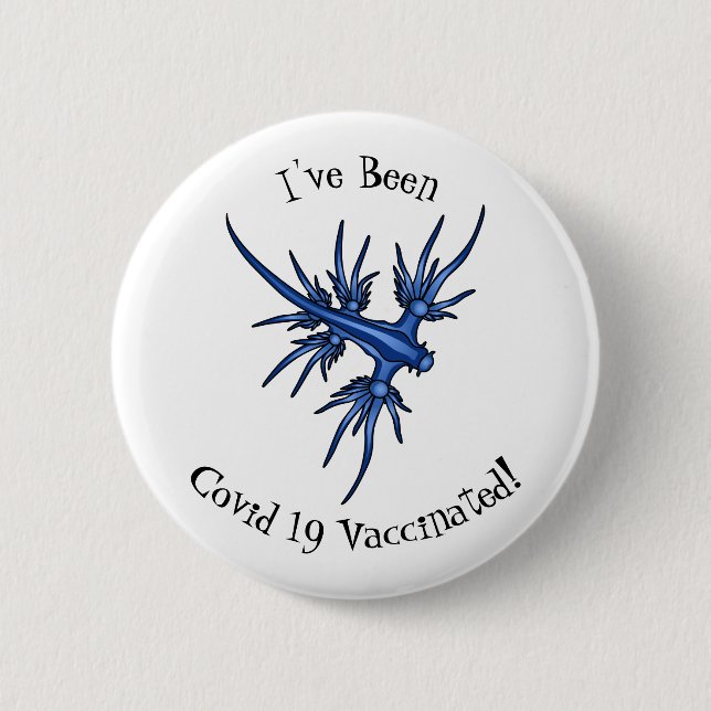 Sea slug blue dragon illustration 2 inch round button (Front)