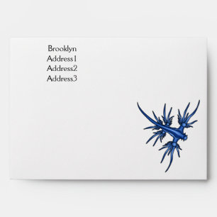 Sea slug blue dragon illustration envelope
