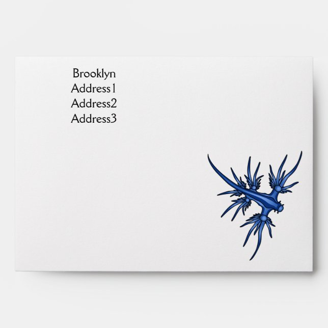 Sea slug blue dragon illustration envelope (Front)