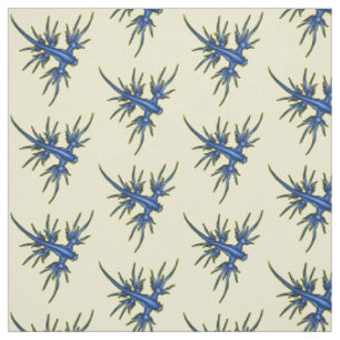 Sea slug blue dragon illustration fabric