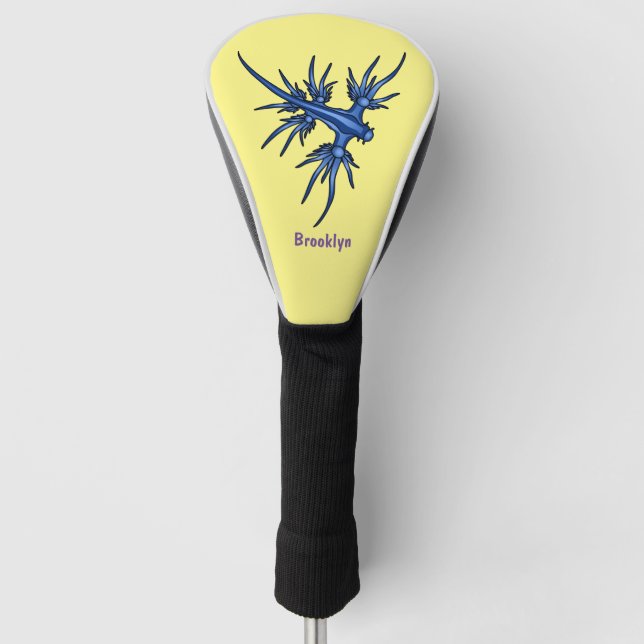 Sea slug blue dragon illustration golf head cover (Front)