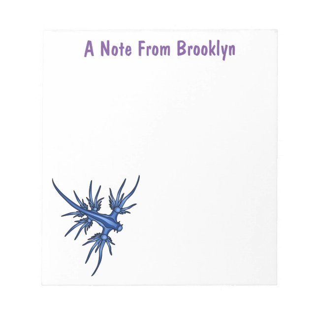 Sea slug blue dragon illustration notepad (Front)