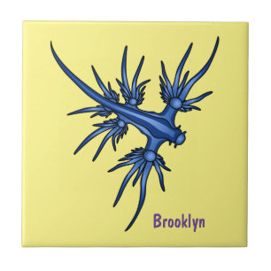 Sea slug blue dragon illustration tile