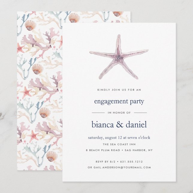 Sea Star | Engagement Party Invitation (Front/Back)