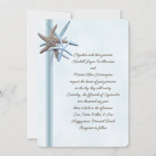 Sea Stars 5x7, Faire-part de mariage plat