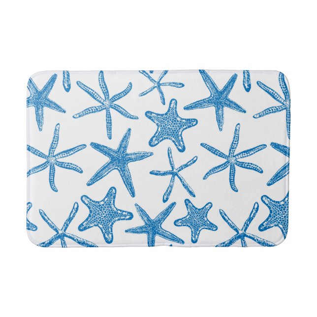 Sea stars in blue bath mat (Front)