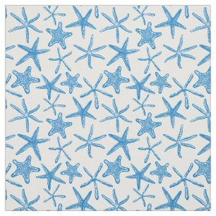 Sea stars in blue fabric