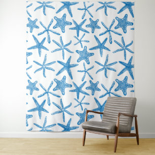 Sea stars in blue tapestry