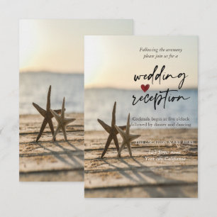 Sea stars Sand Beach  Reception  Invitation