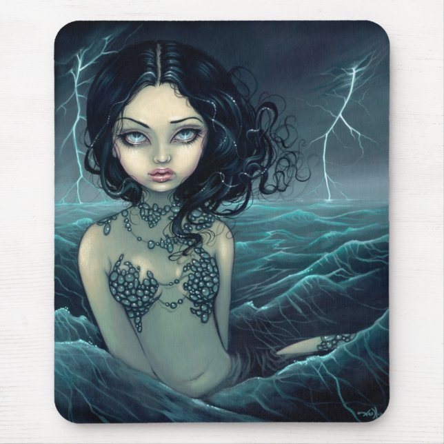 Sea Storm gothic mermaid Mousepad (Front)