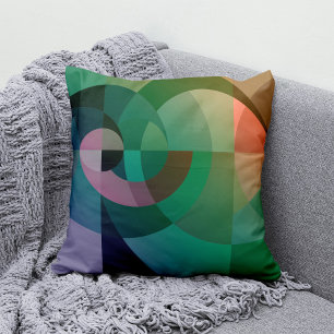 Sea sunset abstract geometric Throw pillow