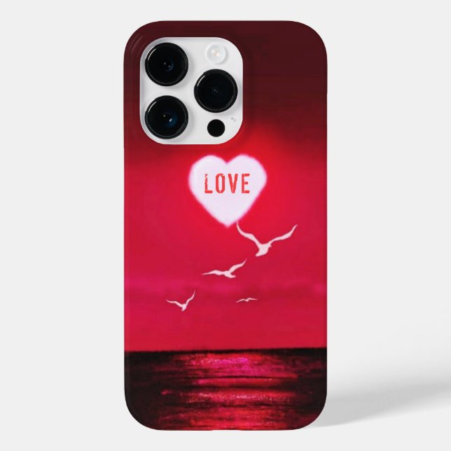 Sea Sunset iPhone Case Love Romantic Red (Back)