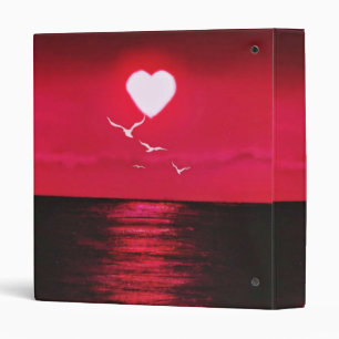 Sea Sunset Love Romantic Binder - Black Red