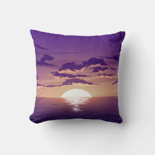 Sea Sunset Throw Pillow