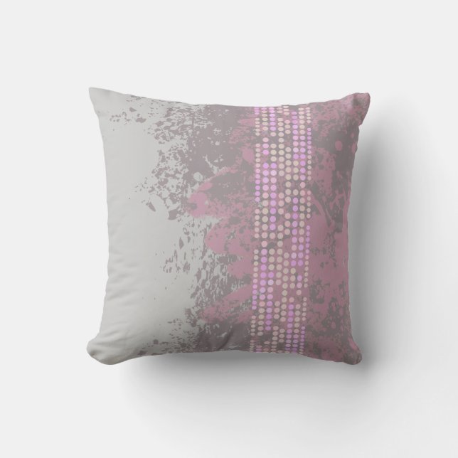 sea surf muted purple grey abstract dot pillow (Front)