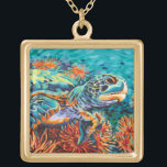 Sea Sweetheart I Gold Plated Necklace<br><div class="desc">Marine Life</div>