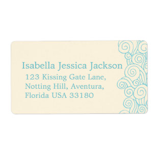 Sea swirl cream large wedding return reply label