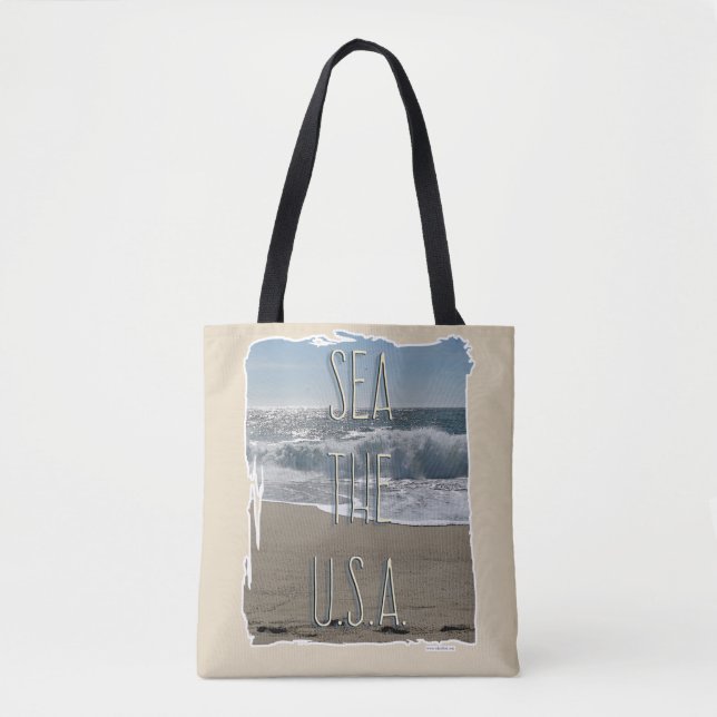 Sea The USA Epic Beach Style Tote Bag (Front)