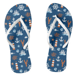 Sea Theme Pattern 1 Flip Flops