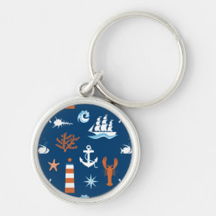 Sea Theme Pattern 1 Keychain