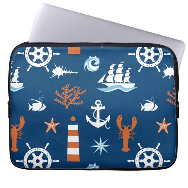 Sea Theme Pattern 1 Laptop Sleeve (Front)