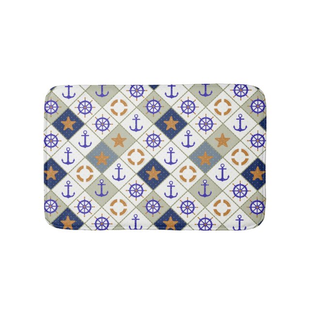 Sea Theme Pattern 2 Bath Mat (Front)