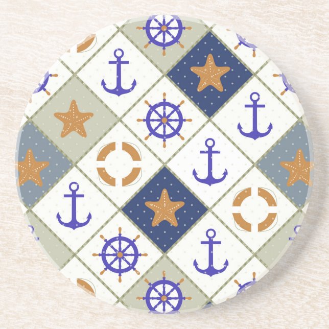 Sea Theme Pattern 2 Coaster (Front)
