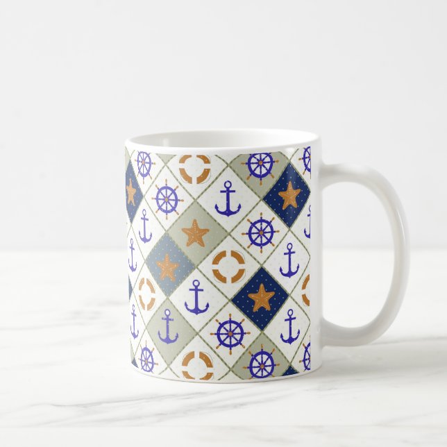 Sea Theme Pattern 2 Coffee Mug (Right)