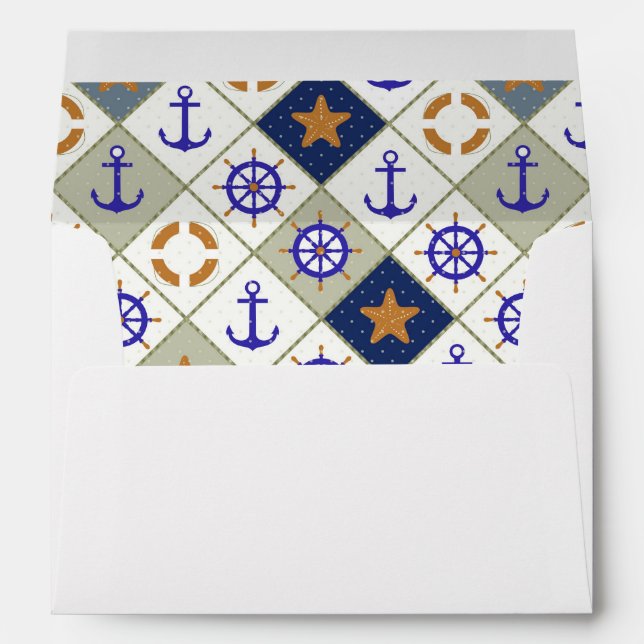 Sea Theme Pattern 2 Envelope (Back (Bottom))