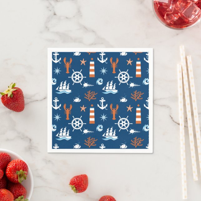 Sea Theme Pattern Napkin (Insitu)