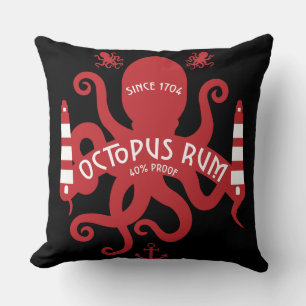 Sea Themed And Fantasy Octopus Nautical Mug Ser Throw Pillow