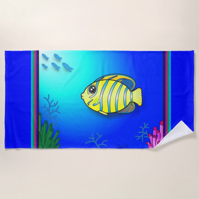 Sea Themed Beach Towel (Front)