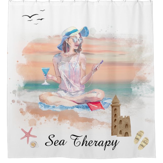 *~* Sea Therapy Beach Young Girl Music AR29 (Front)