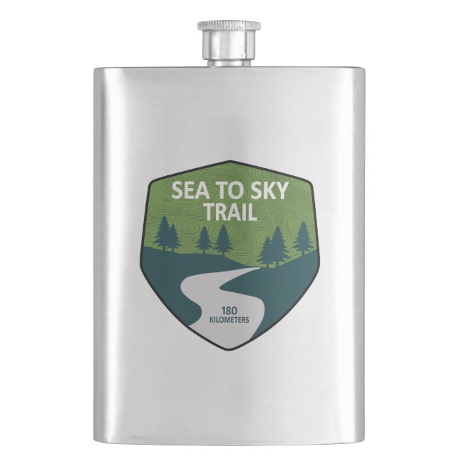 Sea To Sky Trail British Columbia Hip Flask (Front)