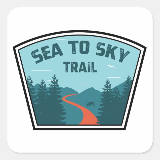 Sea To Sky Trail British Columbia Square Sticker (Front)