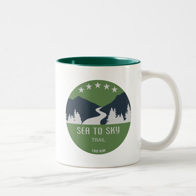Sea To Sky Trail British Columbia Two-Tone Coffee Mug (Right)