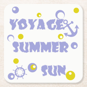 Sea, travel , summer square paper coaster