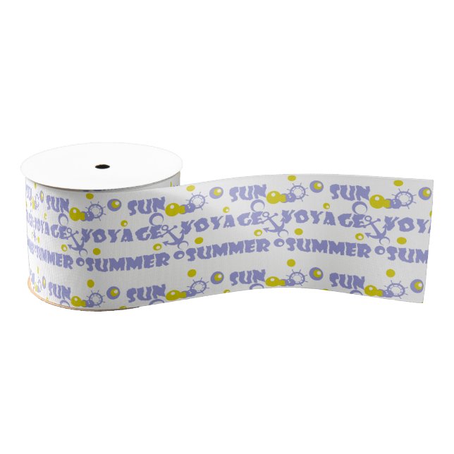 Sea, travel , summer , sun grosgrain ribbon (Spool)