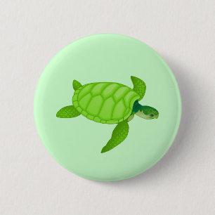 Sea Turtle 2 Inch Round Button