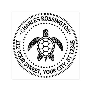 Sea Turtle #5N Name Return Address Self-inking Stamp