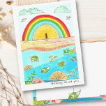 Sea Turtle Adventure Happy Place Think About You Postcard<br><div class="desc">Original artwork featuring a sea full of happy,  peaceful sea turtles gliding through a colourful ocean. Can be fully customized! Just click "customize further" to add a message. If you need any help,  please contact me at designsbytiffanyduffy@outlook.com - I am happy to help you make it perfect!</div>