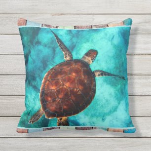 Sea Turtle Adventure Outdoor Pillow