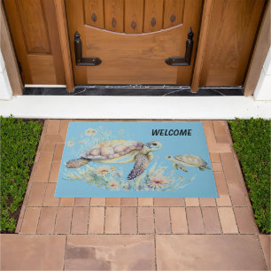 Sea Turtle and baby Doormat