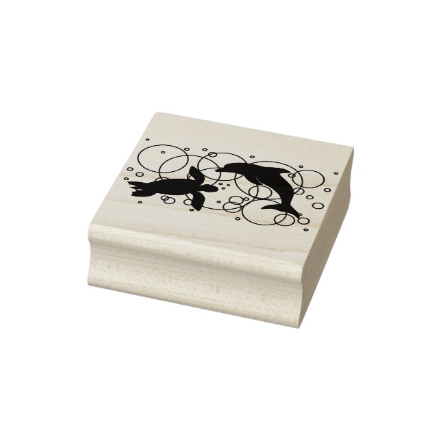 Sea Turtle and Dolphin Rubber Stamp (Stamp)
