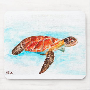 Sea turtle animal tortoise diving Beach Florida Mouse Pad