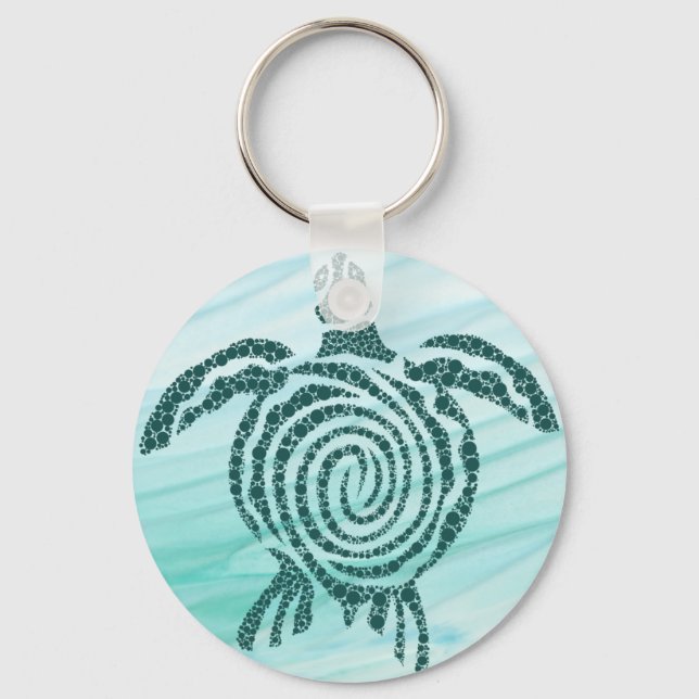 Sea Turtle Art Keychain (Save the Turtles) (Front)