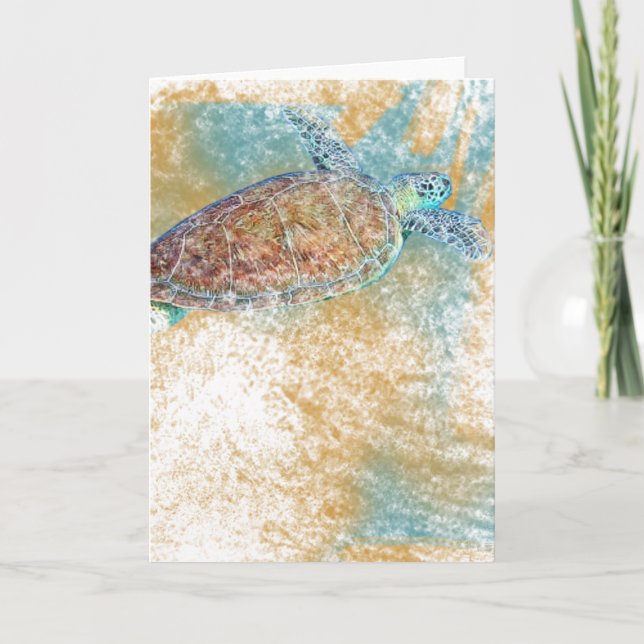 Sea Turtle Art Note Card (Front)
