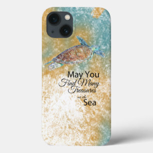 Sea Turtle Art Quote iPhone 13 Case