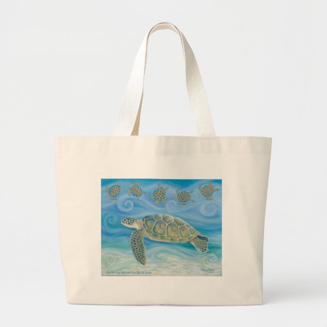 Sea Turtle Artwork Tote Bag (Front)
