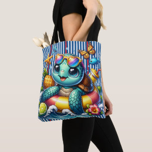 Sea Turtle At The Beach Tote Bag